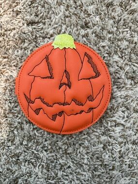 Jack-o'-Lantern Round Wallet in Bright Orange- Pumpkin Kult-Love Pain & Stitches